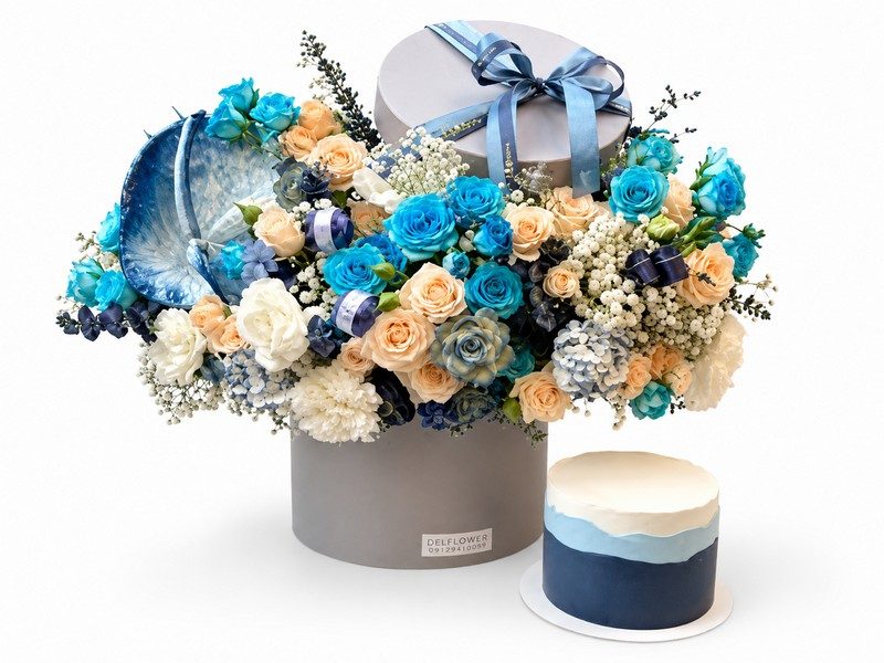 گل و کیک برای طراح گرافیک – گل فروشی آنلاین تهران | باکس گل | دسته گل | گل تولد | گل ترحیم